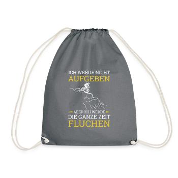 Ich Werde Nicht Aufgeben Aber Fluchen Berge - Turnbeutel - Grau - Vorne