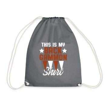 backgammon shirt - Drawstring Bag - grey - Front