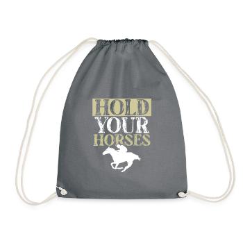 pferde horse - Turnbeutel - Grau - Vorne