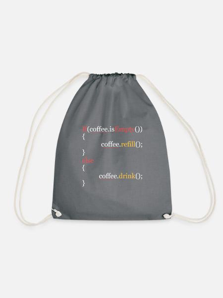 Funny Coffee Code Programmers - Turnbeutel - Grau