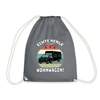 ICH WILL IN DIE NATUR ABER NUR MIT WOHNWAGEN - Turnbeutel - Grau - Vorne