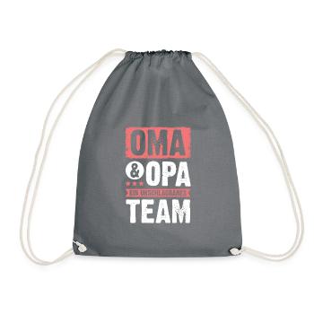 oma und opa team - Turnbeutel - Grau - Vorne