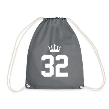 32 Number crown - Drawstring Bag - grey - Front