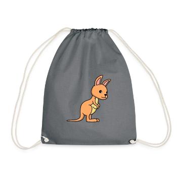 Kangaroo Comic - Turnbeutel - Grau - Vorne