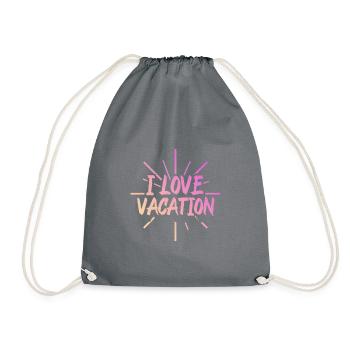 I love holidays - Drawstring Bag - grey - Front