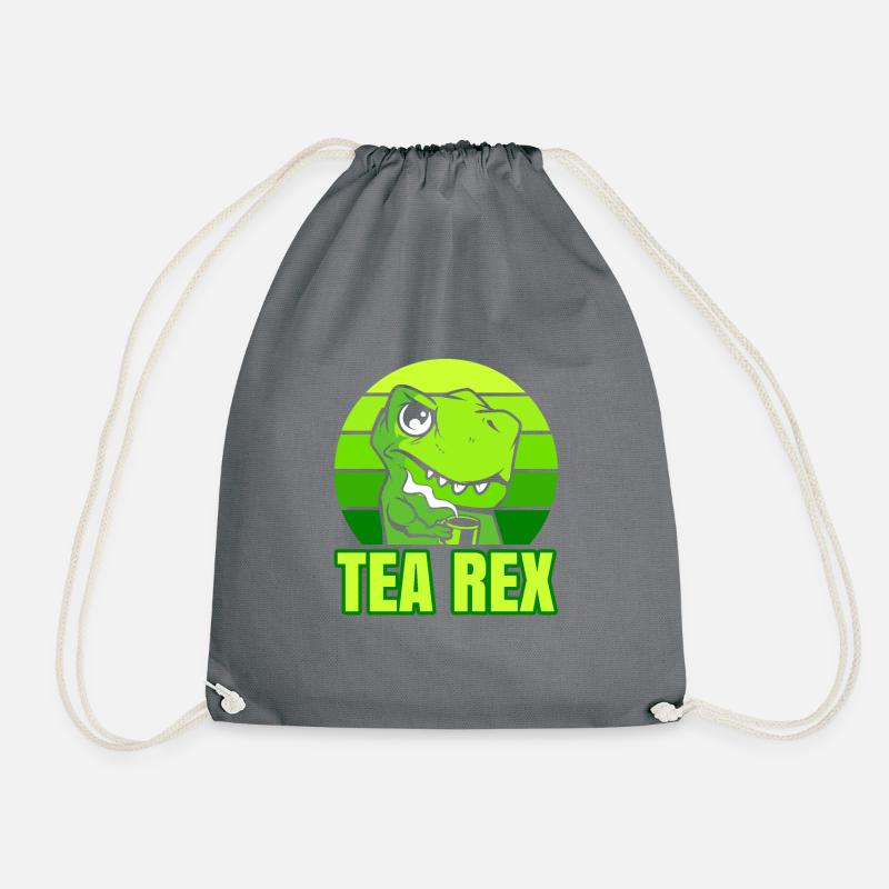 Cute Funny Pun TeaRex - Turnbeutel - Grau