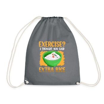 Funny Exercise I Thought Extra Rice - Turnbeutel - Grau - Vorne