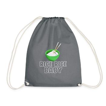 Funny Pun Rice Rice Baby - Turnbeutel - Grau - Vorne
