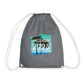 Amsterdam 2022 - Drawstring Bag - grey - Front