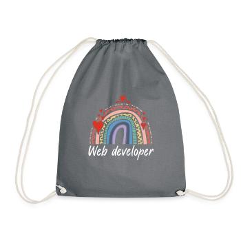 Rainbow Web Developer Programmer - Turnbeutel - Grau - Vorne