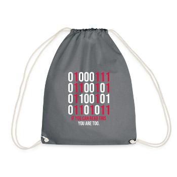 Funny Binary Codes Programmer - Turnbeutel - Grau - Vorne