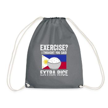 Funny Exercise Extra Rice Filipino Flag - Turnbeutel - Grau - Vorne