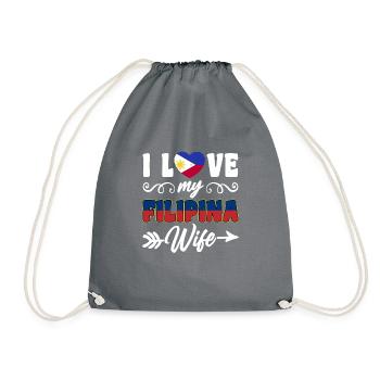 I Love My Filipina Wife Philippines - Turnbeutel - Grau - Vorne