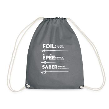Fencing Foil Epee Saber - Turnbeutel - Grau - Vorne