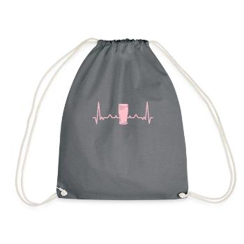 Heartbeat Crafts Beer Alcohol Brewer Drinking - Drawstring Bag - grey - Front