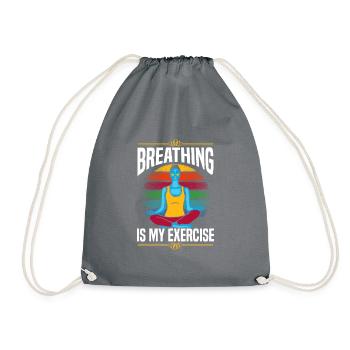Meditating Breathing Is My Exercise - Turnbeutel - Grau - Vorne