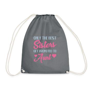 The Best Sis Promoted To Aunt - Turnbeutel - Grau - Vorne