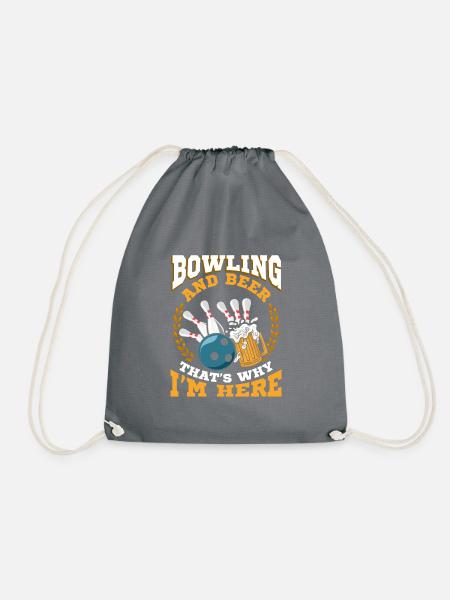 Funny Bowling And Beer - Turnbeutel - Grau