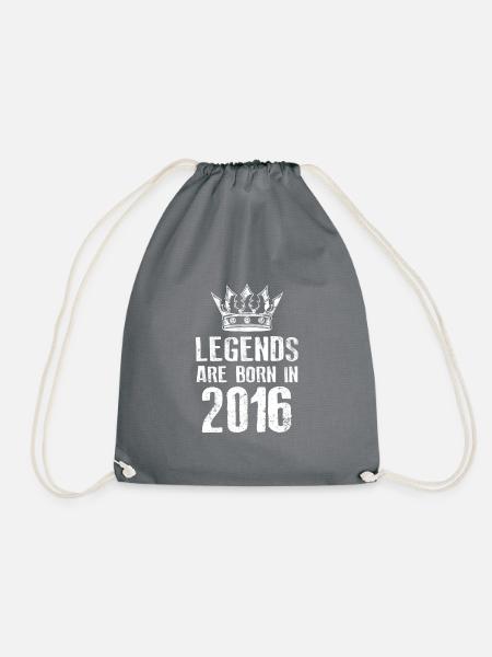 2016 legends born in - Turnbeutel - Grau