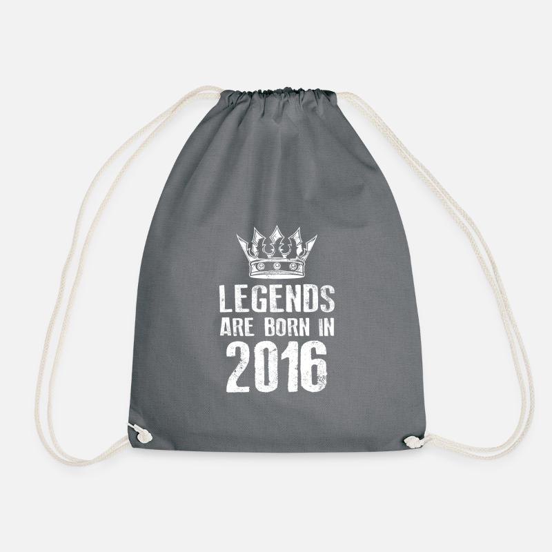 2016 legends born in - Turnbeutel - Grau