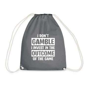 Funny Poker I Invest - Turnbeutel - Grau - Vorne