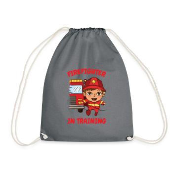 Firefighter in training for children - Drawstring Bag - grey - Front