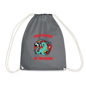 Firefighter in training for children - Drawstring Bag - grey - Front