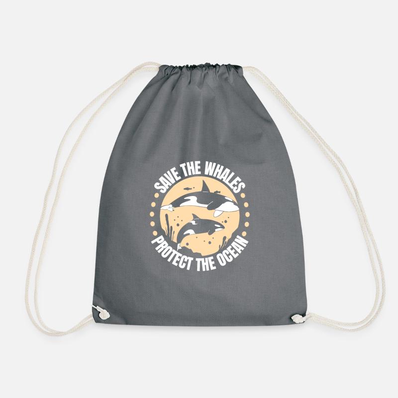 Save The Whales Protect Oceans - Turnbeutel - Grau