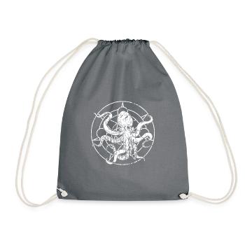 Retro Vintage Cute Octo - Turnbeutel - Grau - Vorne