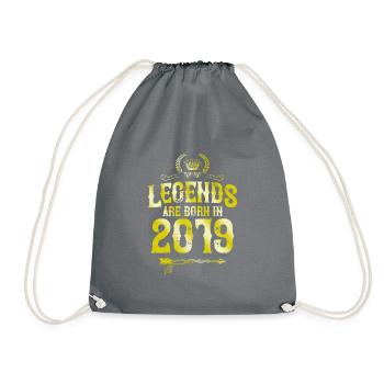 2019 legends born in - Drawstring Bag - grey - Front