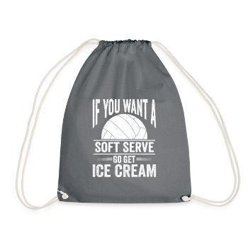 Funny Volleyball Soft Serve - Turnbeutel - Grau - Vorne