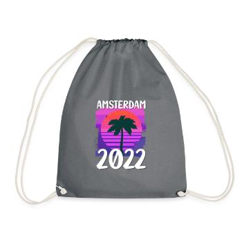 Amsterdam 2022 - Drawstring Bag - grey - Front