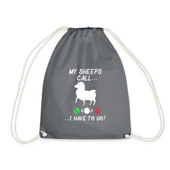 Funny My Sheep Calls - Turnbeutel - Grau - Vorne