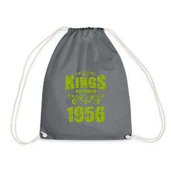 kings are born 1956 - Drawstring Bag - grey - Front