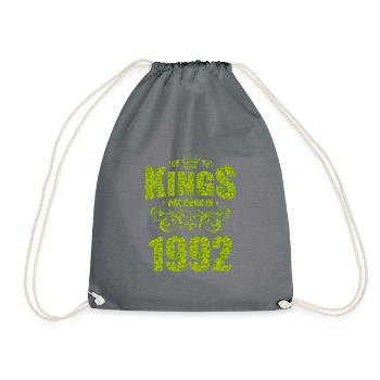 kings are born 1992 - Drawstring Bag - grey - Front