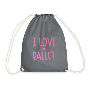 I love ballet - Drawstring Bag - grey - Front
