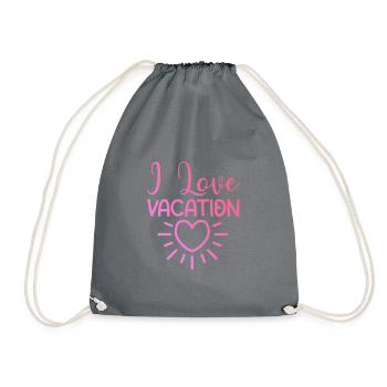 I love holidays - Drawstring Bag - grey - Front