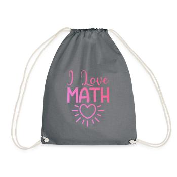 I love math - Drawstring Bag - grey - Front