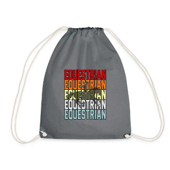 Reiter-lustiges Reiten-mädchen-geschenk - Turnbeutel - Grau - Vorne