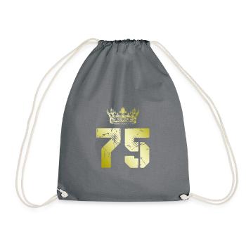 75 Zahl Krone - Turnbeutel - Grau - Vorne