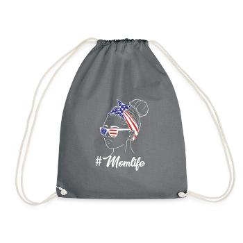 American Mom Life - Turnbeutel - Grau - Vorne