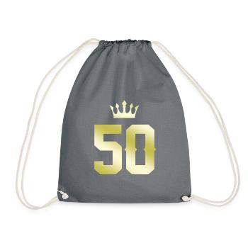 50 Number Crown - Drawstring Bag - grey - Front