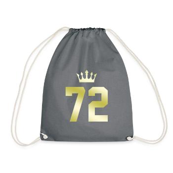 72 Zahl Krone - Turnbeutel - Grau - Vorne