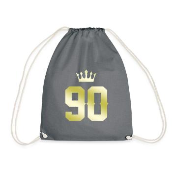 90 Number crown - Drawstring Bag - grey - Front
