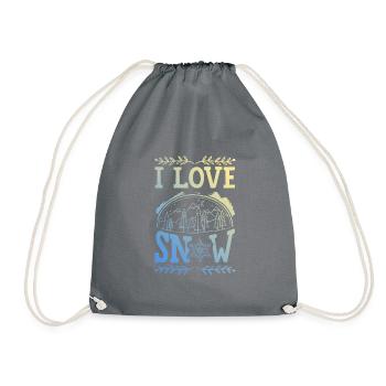 I Love Snow - Turnbeutel - Grau - Vorne
