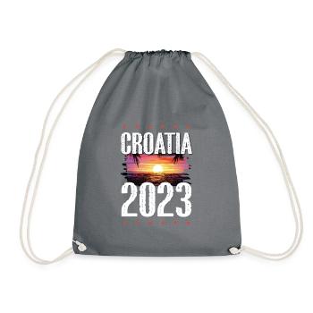 Croatia 2023 - Drawstring Bag - grey - Front