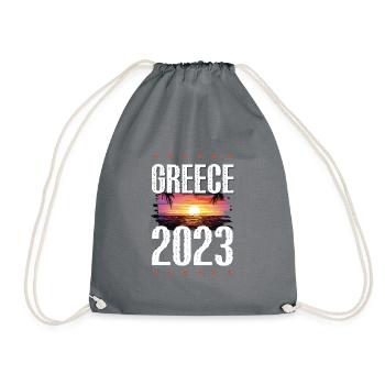 Greece 2023 - Drawstring Bag - grey - Front