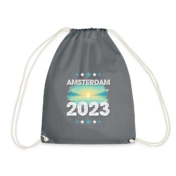 Amsterdam 2023 - Drawstring Bag - grey - Front
