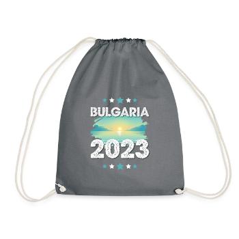 Bulgaria 2023 - Drawstring Bag - grey - Front