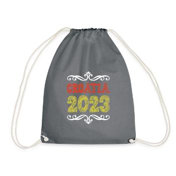 Croatia 2023 - Drawstring Bag - grey - Front